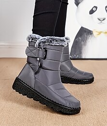 abordables -Botas de nieve de invierno impermeables para mujer: botas de exterior cálidas y antideslizantes con forro de piel para clima frío