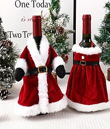 cheap -Creative Red Wine Bag, Christmas Dress Wine Bottle Cover, Christmas Skirt Wine Bottle Decoration, Christmas Red Wine Cover