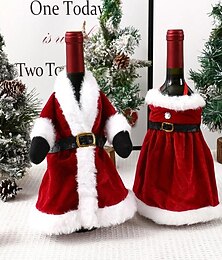 cheap -Creative Red Wine Bag, Christmas Dress Wine Bottle Cover, Christmas Skirt Wine Bottle Decoration, Christmas Red Wine Cover