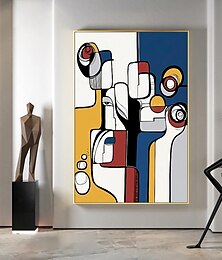 olcso -kézzel készített olajfestmény vászon falművészet modern dekoráció picasso stílusú absztrakt színes blokk figura otthoni nappali dekoráció hengerelt keret nélküli nyújtatlan festmény