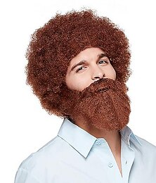 economico -Parrucca di Bob Ross per Halloween Cosplay Feste Senza Barba