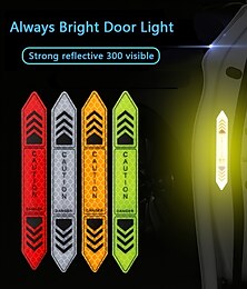 billige -4 stk advarselsmærkater til bildøre nattesyn reflekterende tape dørklistermærker dekorative klistermærker bilkarosseri reflekterende strimmel biltilbehør