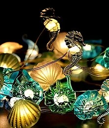 cheap -Ocean Themed  String Lights Beach Sea Lights Holiday String Lights Marine Life Seahorse Beach Lights Vacation Photo Accessories Outdoor Camping Wedding Bedroom Xmas Party Decoration 2M 20led