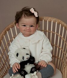 preiswerte -24 Zoll Puppe Wiedergeborene Babypuppe lebensecht Niedlich Ungiftig Kreativ Stoff mit Kleidung und Accessoires für Geburtstags- und Festgeschenke für Mädchen
