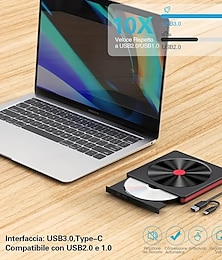 economico -Unità cd/dvd portatile USB 3.0 tipo C con custodia protettiva - compatibile con Windows 11/10/8/7 Mac MacBook Pro/Air
