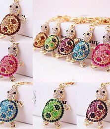 economico -novità strass tartaruga portachiavi portachiavi moda animale tartaruga metallo cristallo ciondolo borsa regalo