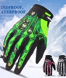 abordables -invierno &Otoño esqueleto huesos guantes a prueba de viento impermeable pantalla táctil guantes deportivos bicicletas motocicleta