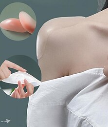 economico -1 paio di spallacci imbottiti antiscivolo in morbido silicone per la decorazione autoadesiva riutilizzabile dell'abbigliamento per rinforzare la spalla della donna