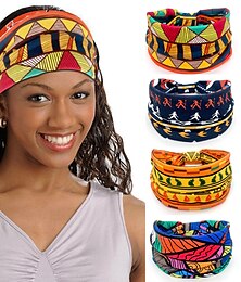 Недорогие -Женские резинки для волос с африканским принтом и широкими краями, эластичные завязки, спортивные повязки на голову для йоги, женские головные уборы, аксессуары для волос