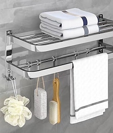 billiga -toalettförvaringsställ operforerat handduksställ i rostfritt stål badrumshandduksställ hotell badrumshänge 304 tjock version