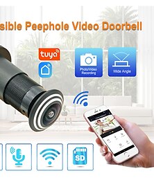 cheap -Tuya Smart Life Video Peephole Wifi Camera Motion Detection Door Viewer Wireless Video Door Eye Camera Home Security Protection