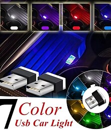 baratos -7 cores mini usb luzes do projetor do carro led night light festa cores aleatórias lâmpada de pé