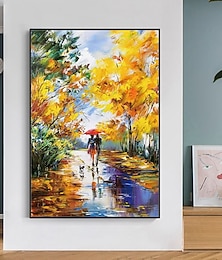 cheap -Mintura Handmade Trees Landscape Oil Paintings On Canvas Wall Art Decoration Modern Abstract Picture For Home Decor Rolled Frameless Unstretched Painting