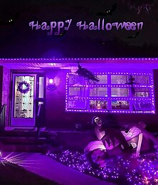 economico -stringa di luce viola di halloween 8 funzioni per interni ed esterni stringa di luce decorativa di halloween spina di sicurezza a bassa tensione 10 metri 100 luci 20 metri 200 luci 30 metri 300 luci