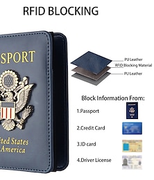 ieftine -husă creativ pentru suport pentru pașapoarte cu ecuson metalic 3d - portofel și husă pentru pașaport din piele cu blocare RFID pentru familie