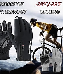Χαμηλού Κόστους -χειμερινά γάντια unisex αδιάβροχα αντιανεμικά θερμικά γάντια με οθόνη αφής με όλα τα δάχτυλα για οδήγηση ποδηλασίας σε κρύο καιρό ζεστά δώρα για άνδρες και γυναίκες αθλητικά γάντια μοτοσυκλέτας