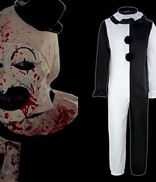 abordables -terrifiant Art le Clown Costume de Cosplay Bal Masqué Adulte Homme Femme Cosplay Halloween Fête / Soirée Mascarade Halloween Carnaval Mascarade Costume de carnaval facile