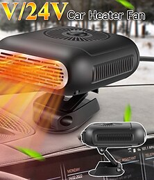economico -Riscaldatore elettrico per auto 12V/24V - Ventilatore deghiacciatore e sbrinatore regolabile soffiatore automatico di aria calda per parabrezza
