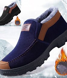 preiswerte -Herren Stiefel Schneestiefel Winterstiefel Komfort Schuhe Fleece-Futter Wanderschuhe Vintage Brautkleider schlicht Outdoor Täglich Leder Warm Körpergröße erhöhen Komfortabel Halbschuhe Schwarze
