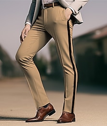 お買い得  -男性用 スーツ ズボン カジュアルパンツ フロントポケット パッチワーク 履き心地よい ビジネス 日常 祝日 ファッション シック・モダン ブルー ブラウン