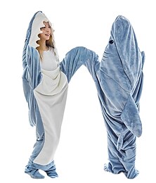economico -coperta di squalo pigiama kigurumi coperta per divano per adulti unisex carino natale halloween carnevale facili costumi di halloween martedì grasso
