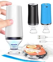 abordables -Ensemble de sacs à fermeture éclair de stockage de nourriture sous vide réutilisables, pompe de scelleuse sous vide électrique portative, sacs sous vide rechargeables par usb