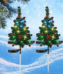 abordables -Ensemble de lumières solaires pour arbre de noël, décoration extérieure, cour, jardin, couloir, arbre de noël solaire, lumière de pelouse, lumière d'ambiance de fête de vacances
