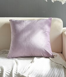 abordables -Housse de coussin décorative en velours, couleur unie, pour chambre à coucher, salon, canapé, chaise, rose, bleu, vert sauge, violet, jaune, orange brûlé