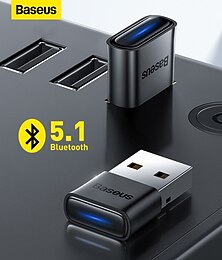 abordables -Baseus usb bluetooth adaptateur dongle adaptador bluetooth 5.1 pour ordinateur portable sans fil haut-parleur récepteur audio émetteur usb