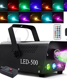 זול -מכונת ערפל 500w מכונת עשן עם נורות לד & שלט אלחוטי לאירועי קישוט מסיבות ליל כל הקדושים