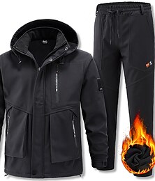 preiswerte -Herren warm Wasserdicht Winter Herbst Feste Farbe Schwarz Armeegrün Grau Jacken
