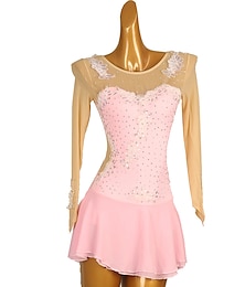 Χαμηλού Κόστους -Φόρεμα για φιγούρες πατινάζ Γυναικεία Κοριτσίστικα Patinaj Φορέματα Μπλε της Λίμνης Κίτρινο Ροζ Κουρελού Άνοιγμα πίσω Δίχτυ Υψηλή Ελαστικότητα Εκπαίδευση Ανταγωνισμός Ενδυμασία πατινάζ Κλασσικά