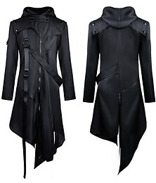 economico -Unisex Cappotto Invernale Giacca Invernale Serata Formale Fibbia Tutte le stagioni Halloween Regolare Abbigliamento maschile gotico [nero] Giacca