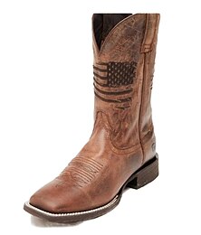 ieftine -Bărbați Unisex Cizme Ciorapi de pantofi Cizme Western Cowboy Epocă Zilnic PU Cizme Medii Negru Maro Toamnă Iarnă / Vârf pătrat