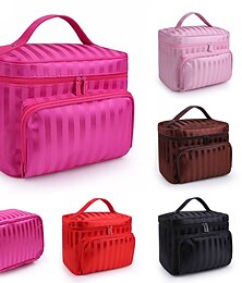 billiga -kosmetikaväska med övre handtag, sminkväska med dragkedja i mode, necessär för kosmetisk arrangör