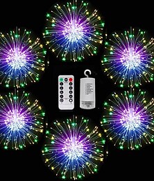 זול -0.3 מ ' חוטי תאורה חג המולד Starburst Lights 90/120/150/180/200 נוריות EL לבן חם לבן קר כחול זיקוקים / אורות Starburst חתונה חג המולד קישוט מבואה 5 V