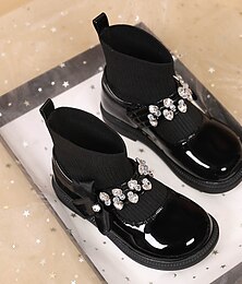 cheap -Girls' Boots Daily Bootie Princess Shoes School Shoes Leather Portable Breathability Non-slipping Princess Shoes Big Kids(7years +) Little Kids(4-7ys) Daily Theme Party Walking Buckle Crystal