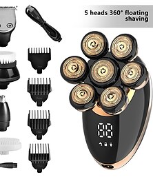 economico -Rasoi per la testa da uomo rasoio elettrico staccabile bagnato e asciutto tagliacapelli per naso spazzola per il viso set per toelettatura rasoio ricaricabile