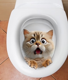 ieftine -fototapet 3d artă de perete poster de perete de pisică autocolante de toaletă 3d autocolante de perete de pisică decalcomanii de pisică autocolante de pisică toaletă pentru fete decor toaletă pentru dormitor decor de perete de pisică poster pentru noteboo
