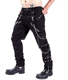 preiswerte -Punk & Gothic Mittelalterlich Hose Niete Einfach Herren Halloween Karneval Maskerade Karneval Maskerade Erwachsene Hose