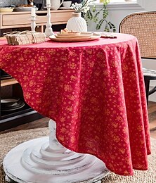 abordables -coton lin vintage nappe ronde florale pastorale nappe lavable couverture de table pour intérieur extérieur, décoration de ferme, pique-nique