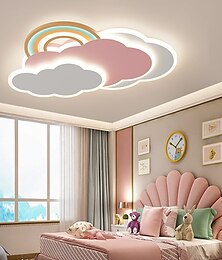preiswerte -LED-Deckenleuchte, Acryl, Regenbogenwolke, bündiges Licht, Cartoon-Rosa-Lampe, moderne kreative Persönlichkeit, Design, Deckenleuchte für Kinder, Schlafzimmer, Mädchen, Jungen, Arbeitszimmer, 110 V,