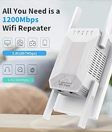 billiga -wifi-förlängare 1200mbps 2,4g/5g dualband trådlöst internet wifi-repeater/router/ap-signalförstärkare för hemmet större täckningsförlängare och signalförstärkare