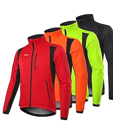 voordelige -Voor heren Wielrenjack Windjack Fleece jas Winter Warm Vochtregelerend Ademend Achterzak Fietsen Jack Trainingspak Bergracen Wegwielrennen Stadsfietsen Zwart Bordeaux Oranje Wielrenkleding