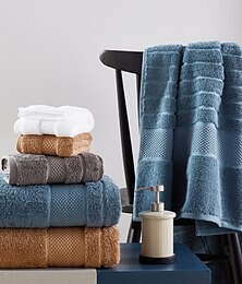 abordables -serviettes 1 paquet de serviettes de bain moyennes, serviettes en coton filé à anneaux légères et très absorbantes à séchage rapide, serviettes haut de gamme pour hôtel, spa et salle de bain