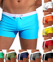 cheap -Men's Board Shorts Swim Shorts Swim Trunks Drawstring with Mesh lining Split Solid Color Breathable Quick Dry Athletic Beach Swimming Pool Chic & Modern Casual / Sporty Grass Green Black Stretchy