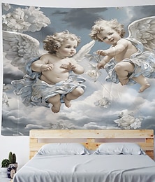 preiswerte -Renaissance-Engel-Hängeteppich, Wandkunst, großer Wandteppich, Wanddekoration, Fotografie, Hintergrund, Decke, Vorhang, Zuhause, Schlafzimmer, Wohnzimmer, Dekoration
