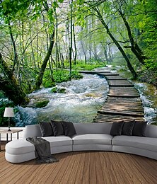 cheap -Lake Forest Hanging Tapestry Wall Art Large Tapestry Mural Decor Photograph Backdrop Blanket Curtain Home Bedroom Living Room Decoration