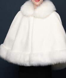 abordables -Chales de Piel Chales Estolas de Señora Un Color Elegante Sin Mangas Terileno Velos de Boda Con Plumas / Piel Para Boda Otoño invierno