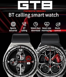 abordables -GT8 Montre intelligente 1.28 pouce Smartwatch Montre Connectée Bluetooth Podomètre Rappel d'Appel Contrôle de l'Activité Compatible avec Android iOS Femme Hommes Longue Veille Mode Mains-Libres